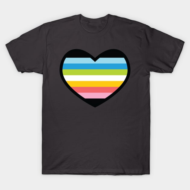 Queer Flag Heart T-Shirt by deadbeatprince typography